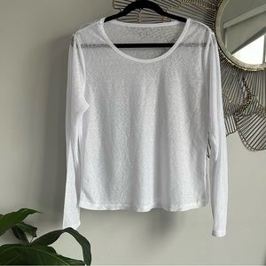 White mesh tee workout top